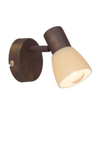 Brilliant Luca  Faretto da parete, 1 lampadina E14 max. 40 W, in metallo e vetro, colore: Rame anticato/champagne, reflektor, marrone