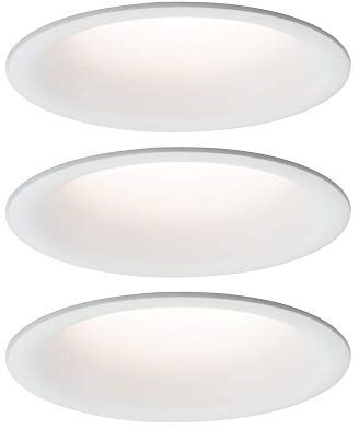 Paulmann Lampada da incasso LED Cymbal incl. 3x6,8W IP44 dimmerabile bianco opaco spot plastica 2700 K 20.4 W, 3 pezzi