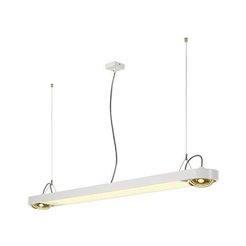 SLV Soggiorno, Illuminazione da Interni, Sospensione per Sala da Pranzo, LED, Lampada da soffitto / GU10 129W, AIXLIGHT R Office QPAR111 258W Bianco