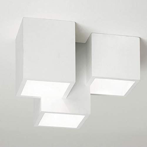 Bill Goff Inc. Plafoniera moderna lampada soffitto 3 cubi gesso luce LED 24W GU10 ingresso 230V (Senza lampada)