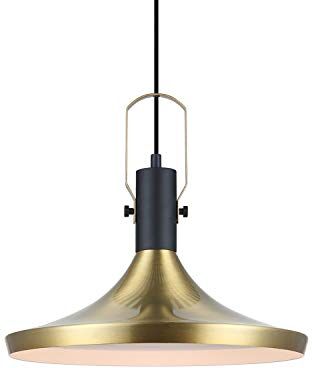 LUSSIOL Denver, lampada a sospensione in metallo, 40 W, oro/nero, ø 36 x H 21 cm