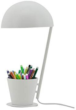 LUSSIOL Lampada da scrivania in metallo, 40 W, ø20 x 40 cm, colore: Bianco