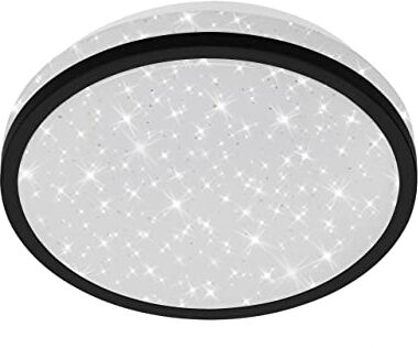 Briloner Leuchten  Plafoniera a LED, lampada da soffitto con fantasia a stelle, 10 Watt, 900 Lumen, 4.000 kelvin, bianco-nero, Ø 21,7cm