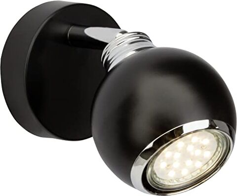 Brilliant Lampada  Ina Faretto LED da parete nero/cromato   1x LED-PAR51, GU10, 3W lampada a riflettore LED inclusa, (250lm, 3000K)   Scala da A ++ a E   Testa orientabile