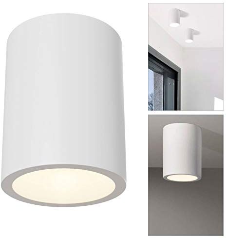 Universo Plafoniera LED GU10 gesso faretto cilindro soffitto luci salotto salone cucina bianco