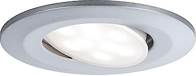 Paulmann Calla-Faretto da Incasso a LED, Rotondo, 1 x 6,5 W, IP65, dimmerabile, Cromato, plastica, 4000 K, Cromo Opaco, 1 pezzo