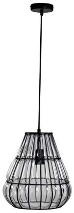 WOFI Banks Lampadario a Sospensione, Nero, H: 150 cm x B: 29 cm x L: 29 cm