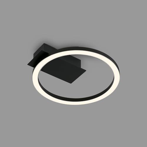Briloner Lampada da soffitto a LED Frame, plafoniera a LED con luce bianca calda, lampada da 5W, lampada per soggiorno, lampada per camera da letto, 210x200x45 mm (LxLxH), nero