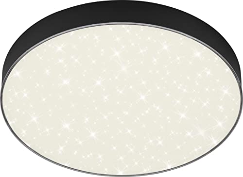 Briloner Plafoniera a LED con decorazione a stella, lampadario, lampada senza cornice, pannello da soffitto LED, temperatura di colore bianco neutro, Ø287 mm, nero