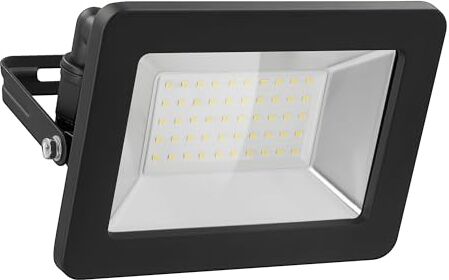 goobay Faretto LED da 50 W – Luce Bianca Neutra 4000 K – 4260 Lumen – Angolo di irradiazione 100 Gradi – Grado di Protezione IP65 – Nero