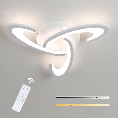 Toolight Lampadario LED Soffitto Dimmerabile, 30W 3375LM Lampadario Soggiorno LED Dimmerabile con Telecomando, Lampadario LED Moderno per Camera da Letto Soggiorno Cucina Studio, 3000-6500K, Dia 53cm