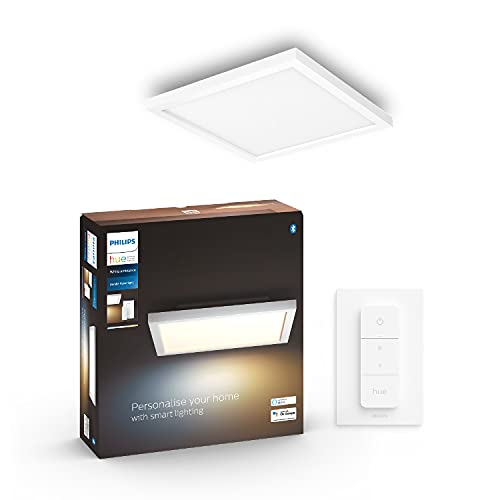 Philips White Ambiance Aurelle, Plafoniera LED Smart, Bluetooh, 24.5 W, Rettangolare, Bianco, Telecomando Dimmer Switch incluso