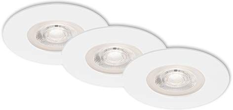 Briloner Leuchten Luci LED da incasso, set da 3, lampade da soffitto dimmerabili da 5 watt ciascuna, 460 lumen, 3.000 Kelvin, IP44, bianco, 90x25mm (DxH)