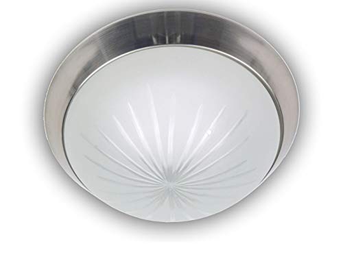 Niermann Standby a + +, lampada da soffitto – Taglio Vetro – Parete Anello in nichel opaco, LED, satinato, Satinato, 35 x 35 x 12 cm