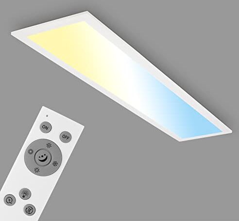 Briloner Plafoniera LED CCT, lampada da soffitto LED, controllo della temperatura del colore, dimmerabile, incluso telecomando, bianco