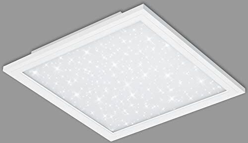 Briloner Leuchten Pannello LED, lampada da soffitto con decorazione a stella, 22 watt, 2.200 lumen, 4.000 Kelvin, bianco, 450x450x60mm (LxWxH)