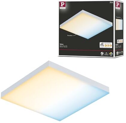 Paulmann LED Velora angolare incl. 1 lampada dimmerabile da 8,5W bianco opaco pannello luminoso luce da soffitto 2700K 8.5 W, Zigbee Tunable White, ▭ 225x225mm