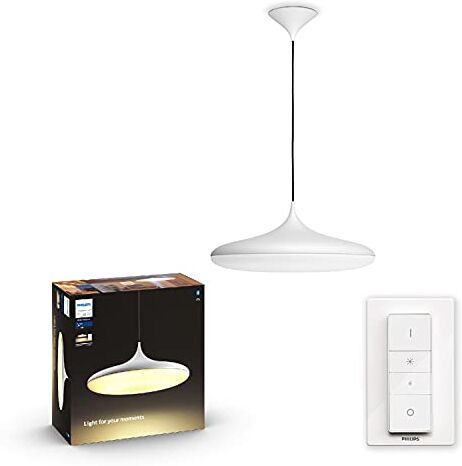 Philips White Ambiance Cher, Lampada a Sospensione Smart, Bluetooh, LED Integrato, 39 W, Bianco, Telecomando Dimmer Switch Incluso