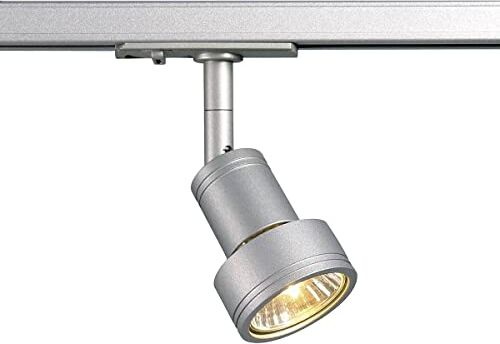 SLV monofase, Spot LED, faretto, Lampada a soffitto, Sistema a binari, Illuminazione da Interno / GU10, 50 W, Puri QPAR51 50W Grigio Argento