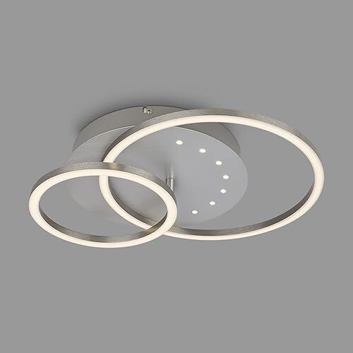 Briloner Plafoniera LED, luce bianca calda, lampada LED color alluminio, lampada da salotto da 24W con funzione di memoria, 400x300x75 mm (LxPxH)
