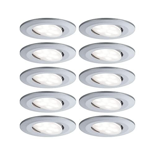 Paulmann Lampada da incasso LED Calla tonda set da 10 incl. 10x6,5W IP65 dimmerabile faretto da incasso cromo opaco plastica 4000K