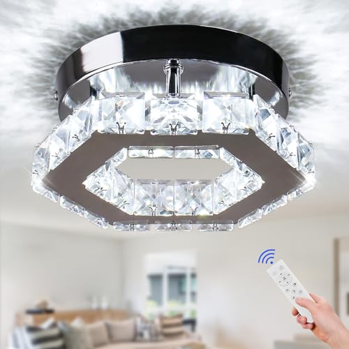 Cainjiazh Lampadario Dimmable Cristallo Mini LED Illuminazione a Soffitto Lampada Moderna Lampadario Illuminazione per Camere da letto Ingresso Soggiorno Sala da pranzo Cucina Bar