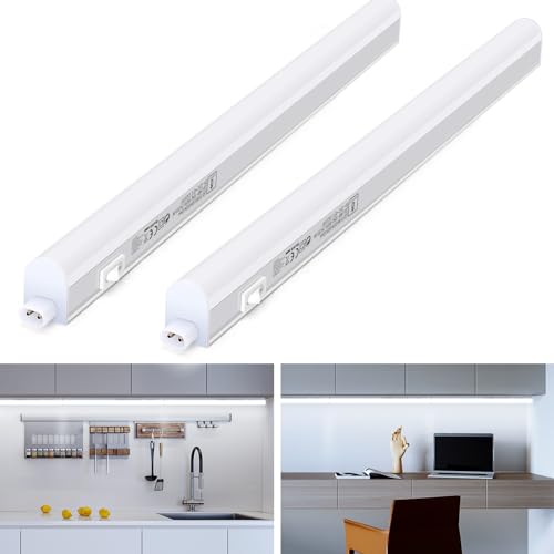 Aigostar Luci Sottopensile a LED con Interruttore 8W 960LM Barre LED Sottopensile IP20 230V Luci per Armadio, Luce bianca fredda 6500K 57,3 cm, 2 pcs