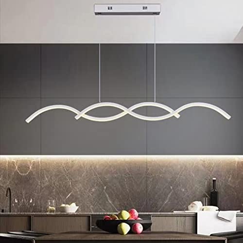 ANMECS Lampadario a Sospensione Moderno LED da Soffitto 25W 2000LM Altezza Regolabile Lampadari a Sospensione Per Cucina e Ufficio soggiorno sala da pranzo (Bianco Freddo/6500K)