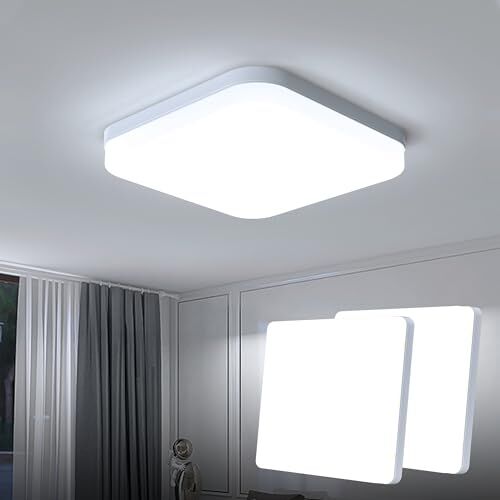 Eagle Plafoniera LED Soffitto 36W, Lampada Plafoniere Quadrato 3240LM 6500K Luce Bianco Freddo per Camera da Letto, Cucina, Soggiorno, Ufficio, Balcone, Bagno (Pack of 2)