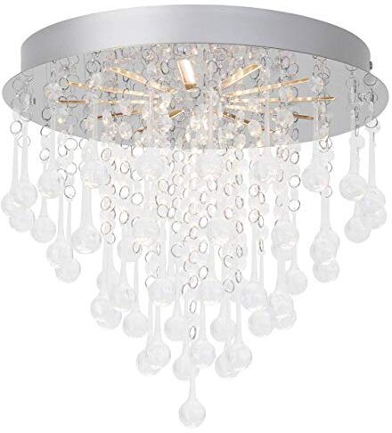 Brilliant Lampada  Svea LED Plafoniera 33cm Cromo/Trasparente   1x LED 15W integrato, (1562lm, 3000K)   Scala da A ++ a E   Risparmio energetico e lunga durata grazie all'utilizzo dei LED