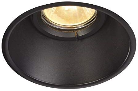 SLV Stelo, faretto soffitto, Lampada a Incasso LED, Illuminazione per Interni / GU10 IP20/IP44 25W, Horn-O QPAR51 50W Nero Opaco