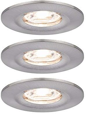 Paulmann Nova mini Plus lampada LED Coin rotonda orientabile incl. 3 faretti da incasso da 4W dimmerabile ferro spazzolato 2700K 12 W, 3er (Eisen gebürstet)