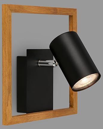 Briloner Lampada da lettura, Lampada da parete interna, Lampada, Struttura in legno, Lampada da parete interna, Girevole, Lampada da soggiorno, Nero-legno