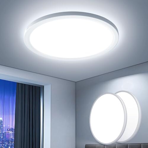 Eagle Plafoniera LED Soffitto 18W Lampada da Soffitto Moderna Ø22CM 6500K 1800LM Plafoniera Camera da Letto per Corridoio, Cucina, Soggiorno, Ufficio, Garage, Cantina, Sala, Balcone (Pack of 2)