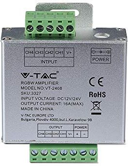 V-TAC Amplificatore di Segnale per Controller di Strisce LED RgbW, 12-24V, 4 Canali, 6A per Canale 24A Max