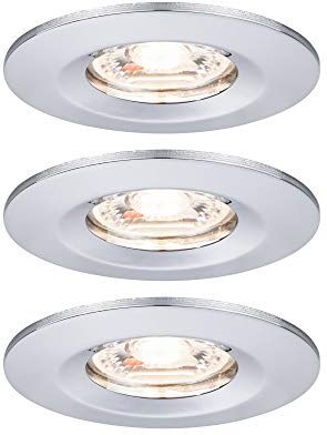 Paulmann Nova mini Plus lampada LED Coin rotonda orientabile incl. 3 faretti da incasso da 4W dimmerabile cromo bianco caldo 2700K 12 W, 3er (Chrom)