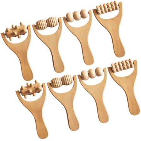 Generic Rullo schiuma 8 pezzi Strumenti massaggio Massaggiatore piedi Massaggiatore piedi Walker Rullo massaggi Massaggiatore mani Rullo massaggi in legno Massaggiatore con bastoncini legno Rullo massaggi ga