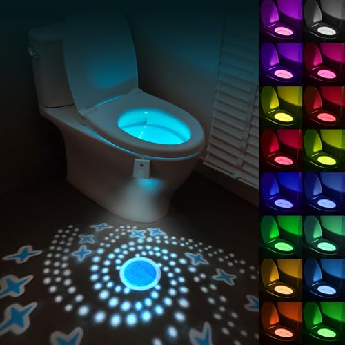 HOTUT luce LED WC LED Lampada Notturne Igienici, Luce Notturna a LED per WC con Sensore di Movimento, WC Luce Notturna 16 Colori Che Cambiano USB Ricaricabile, WC Led Luce per Bagno e Toilette