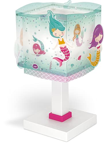 Dalber Lampada da tavolo o comodino per bambini Mermaids Sirene