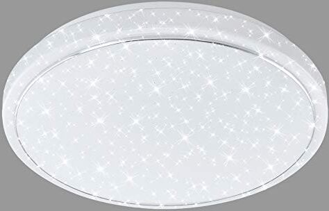 Briloner Leuchten Plafoniera a LED con decorazione a stelle, anello cromato, 23 W, 2100 Lumen, Ø 38 cm, bianco/cromato