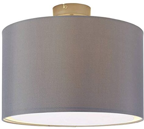 Brilliant Brillante plafoniera Clarie 1-fiamma, E27, 1 x 60W, metallo/tessuto, ferro/grigio