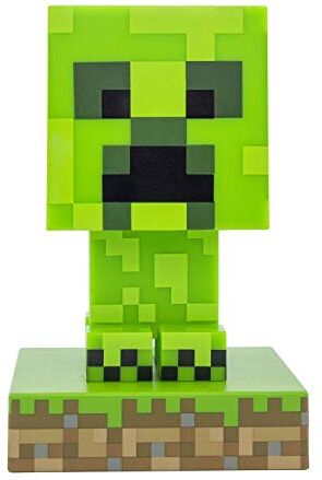 Paladone Minecraft Creeper 3D Icon Light BDP   Luce notturna o lampada da tavolo verde pixelata con licenza ufficiale   Idea regalo unica per i giocatori   Alimentato da 2 x AAA,