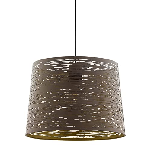 Eglo Lampada a sospensione Segezia, metallo in moka, oro, lampada da tavolo da pranzo, lampada da soggiorno a sospensione E27