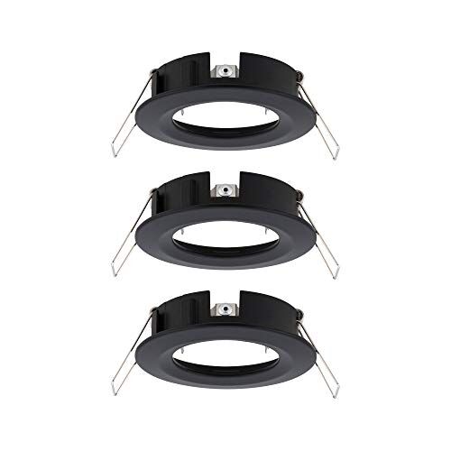 Paulmann Set  Lampada Choose Spot Fisso 3 faretti soffitto da Max. 10 Watt Nero Opaco apparecchio da Incasso Alluminio, Black Matt, 78 mm