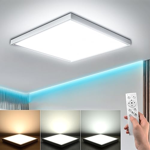 Eagle Plafoniera LED Dimmerabile Con Telecomando, 36W Lampada da Soffitto Moderna 3000-6500K IP44 3240LM Quadrata Pannello Luce per Camera Cucina Soggiorno Ø30 Bianco