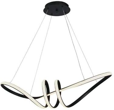 V-TAC VT-7798 Lampadario LED a sospensione intrecciato 24W in metallo dal Design Moderno 72 * 30cm Coloro Nero 3000K