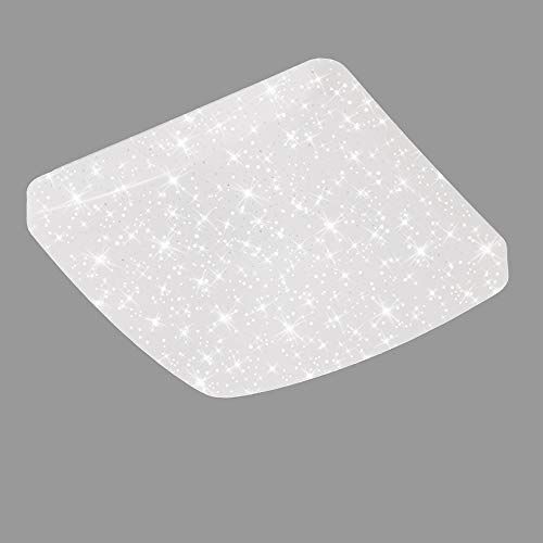 Briloner Leuchten Plafoniera a LED, lampada da soffitto con fantasia cielo stellato, 18 Watt, 1.800 lumen, 4.000 Kelvin, bianca, 37x37 cm