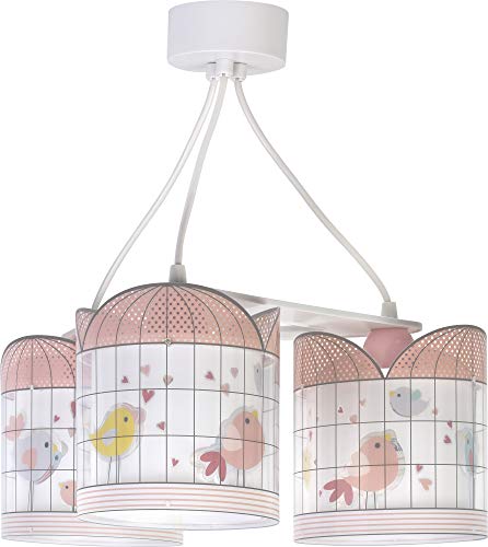 Dalber Lampada da soffitto E-27, Piccoli uccelli, Multicolore, 39 x 39 x 20