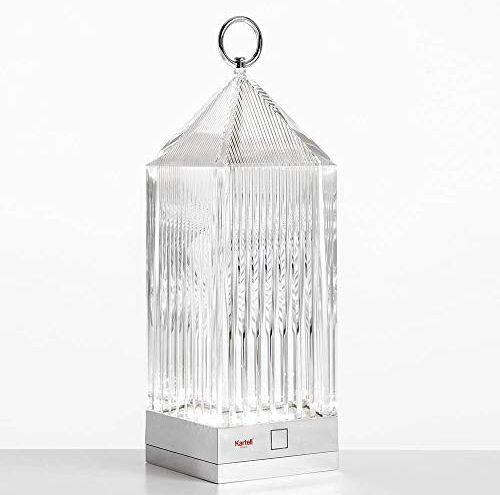 Kartell Lantern Lampada da Tavolo, Dimmerabile 1.2 W, Trasparente(Cristallo), 9.5 x 9.5 x 31 cm