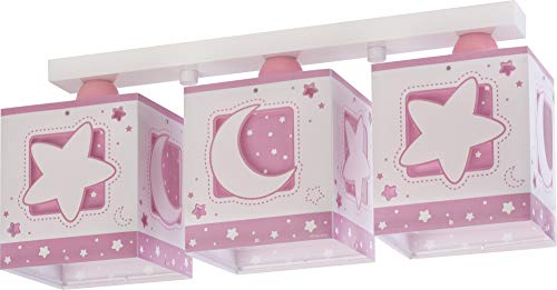 Dalber Lampada da soffitto E-27, Chiaro di luna rosa, Multicolore, 48 x 12.5 x 20.5